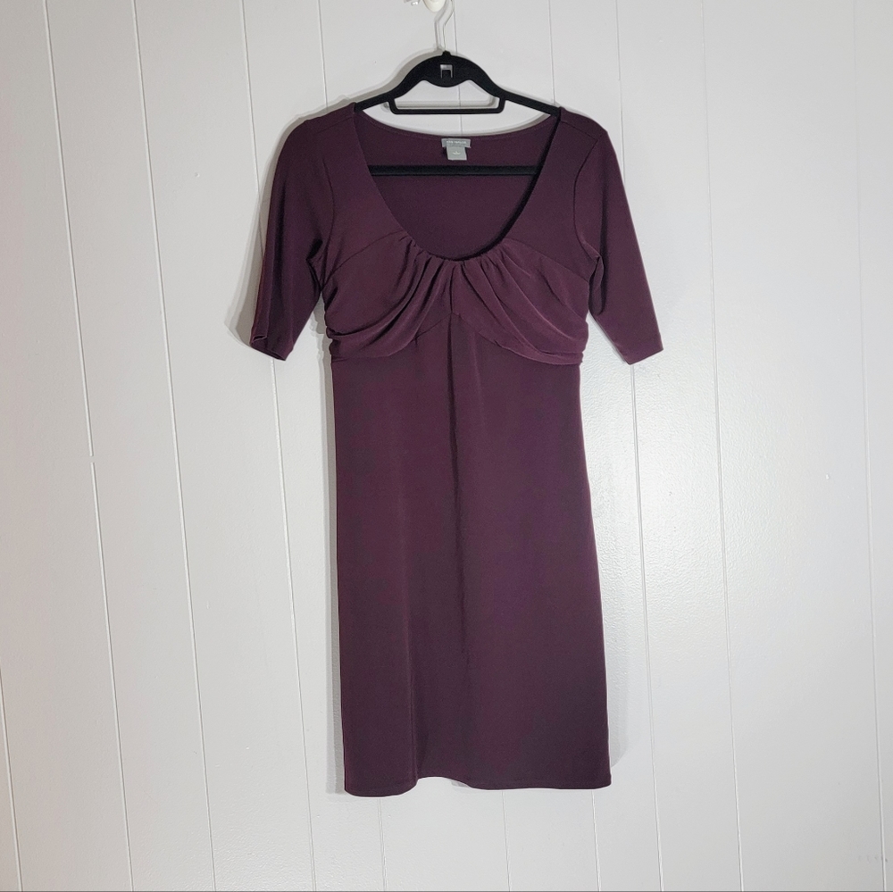 4/$20 Ann Taylor Purple Short Sleeve Stretchy Mini Dress Size 4